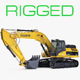 Rigged Crawler Excavator Generic